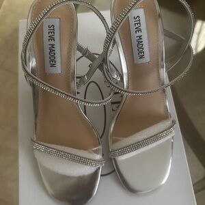 Steve Madden Silver Strappy Sandals
